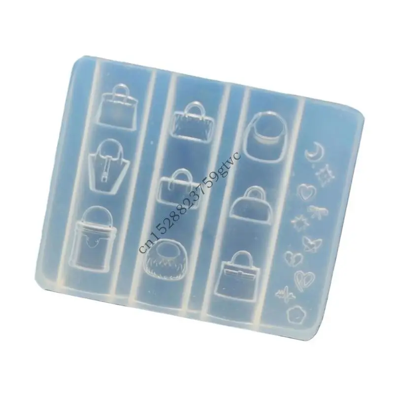 

D0UF Silicone Art Mold Stylish Handbag Manicure Mould Jewelry Making Tool