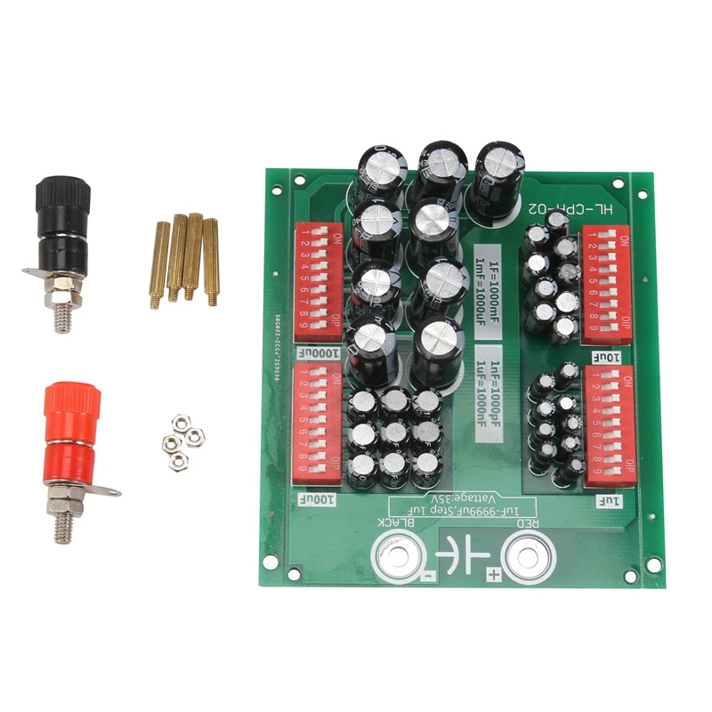 1NF To 9999NF Step-1NF Four Decade Programmable Capacitor Board DIN Rail Mount CAP Board