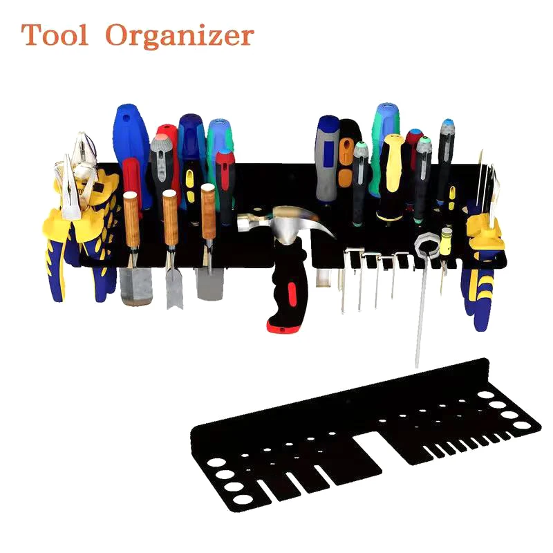 Screwdrivers Tool Holder Organizer Hammer Pliers Wall Mounted Metal Storage Rack Organizer Workshop Workbench Small Tool Storage