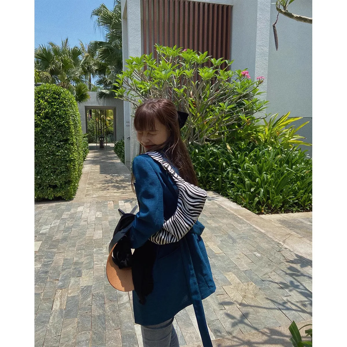 

BLUETIQUE Женский осенний костюм из чистого хлопка с завязками на талии, премиум-класса, с льняной текстурой, комплект из двух предметов, для офиса, с длинными рукавами