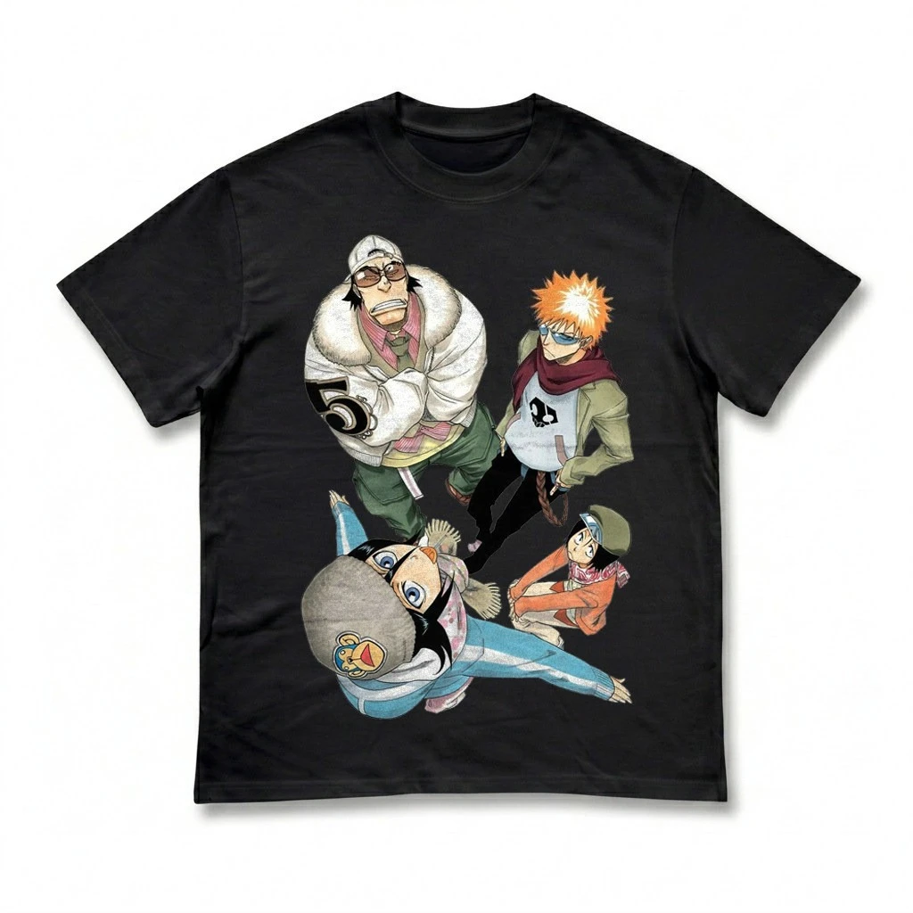 BLEACH Ichigo Kurosaki & Family Anime Y2K Aesthetic Graphic T-Shirt Cotton Men Women Streetwear Tee