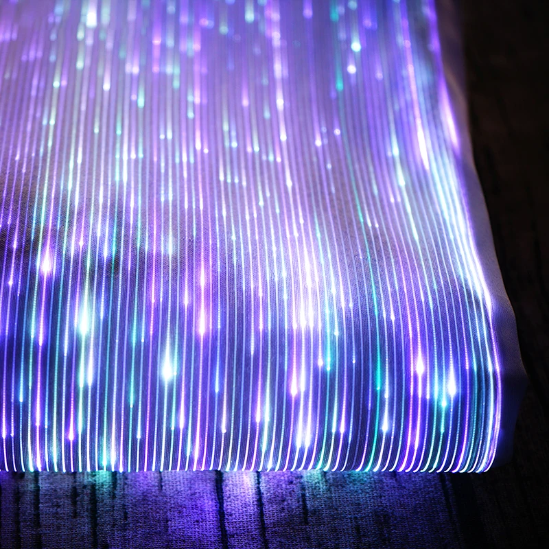 Luminous Optical Fiber Fabric DIY Luminous Clothing Stage Costume Fiber Optic Illuminated Fabric For Party Performance Garment