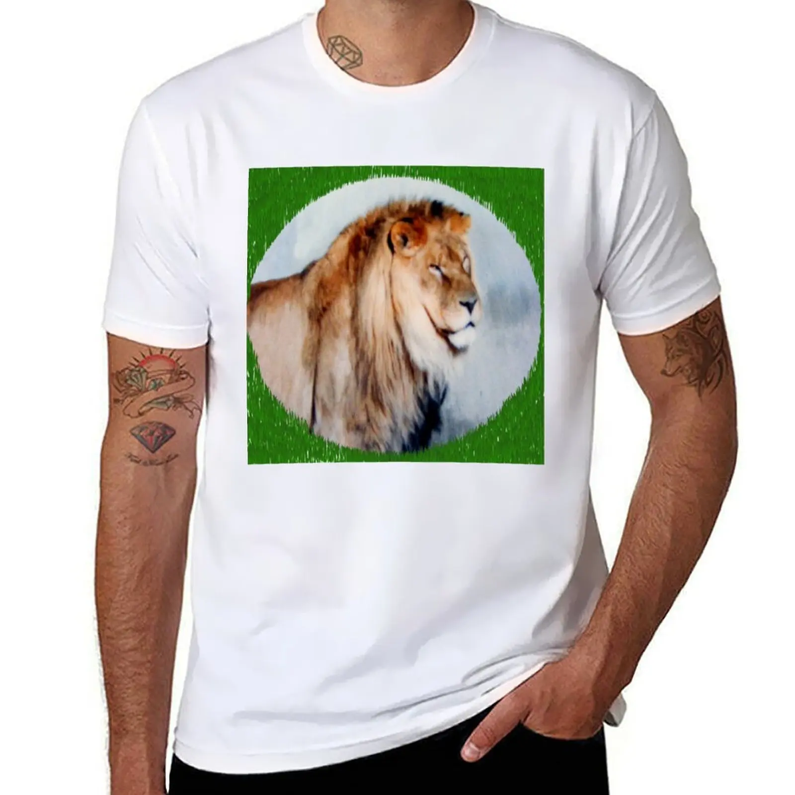 

Male Lion T-Shirt man t shirt cotton high quality t shirts for man graphic vintage T-Shirt