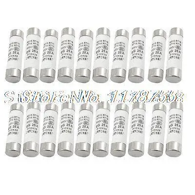 10x38mm R015 RT18 RT14 gG Cylindrical Ceramic Fast Blow Fuse Link 500V 25A 20Pcs