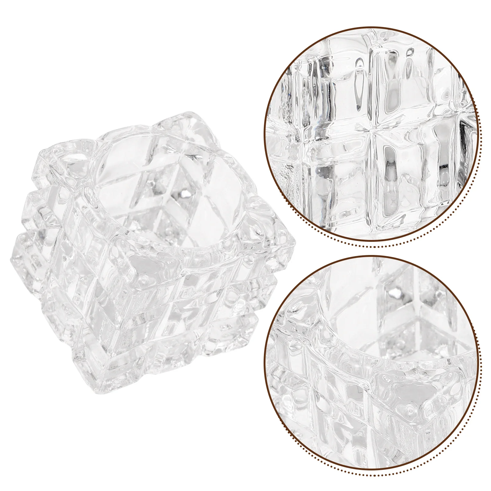 Contenitore in Vetro per Unghie Senza Coperchio, Vassoio per Monomero, Organizzatore Elegante da Scrivania per Accessori Unghie