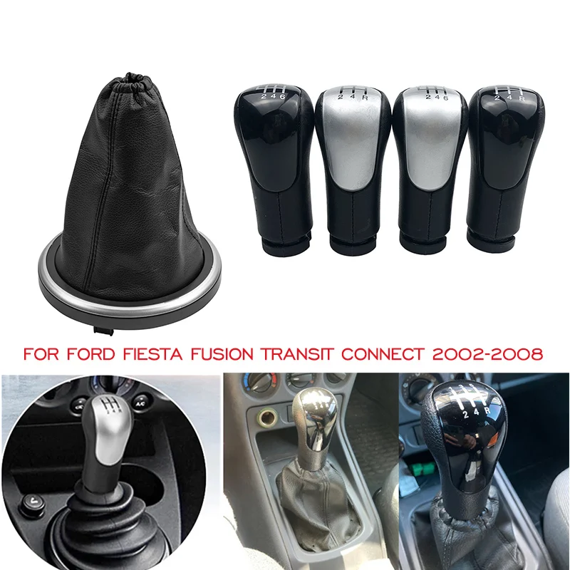 

5 / 6 Speed Gear Shift Knob Lever Shifter Gaitor Boot For Ford Fiesta Fusion Transit Connect 2002 2003 2004 2005 2006 2007 2008