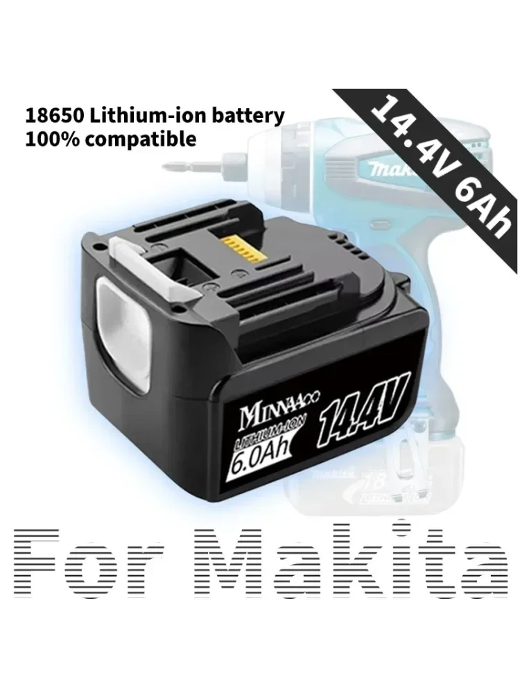 14.4V Originele 6Ah Oplaadbare Li-Ion Batterij Voor Makita 14V Elektrisch Gereedschap 5.0Ah BL1460 BL1430 1415 194066-1 Bateria Makita - afbeelding 2