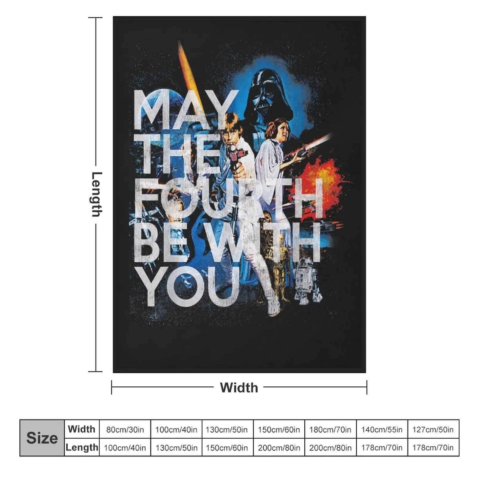 May The Fourth Be With You Vintage Movie Poster Throw Blanket Blankets For Bed blankets ands funny gift Blankets