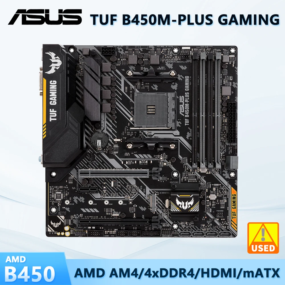 

ASUS оригинальная игровая материнская плата AMD B450 AM4 с поддержкой Ryzen 5600 5700 5300 3400 2400 5800 процессор DDR4 DIMM 128GB Micro-ATX