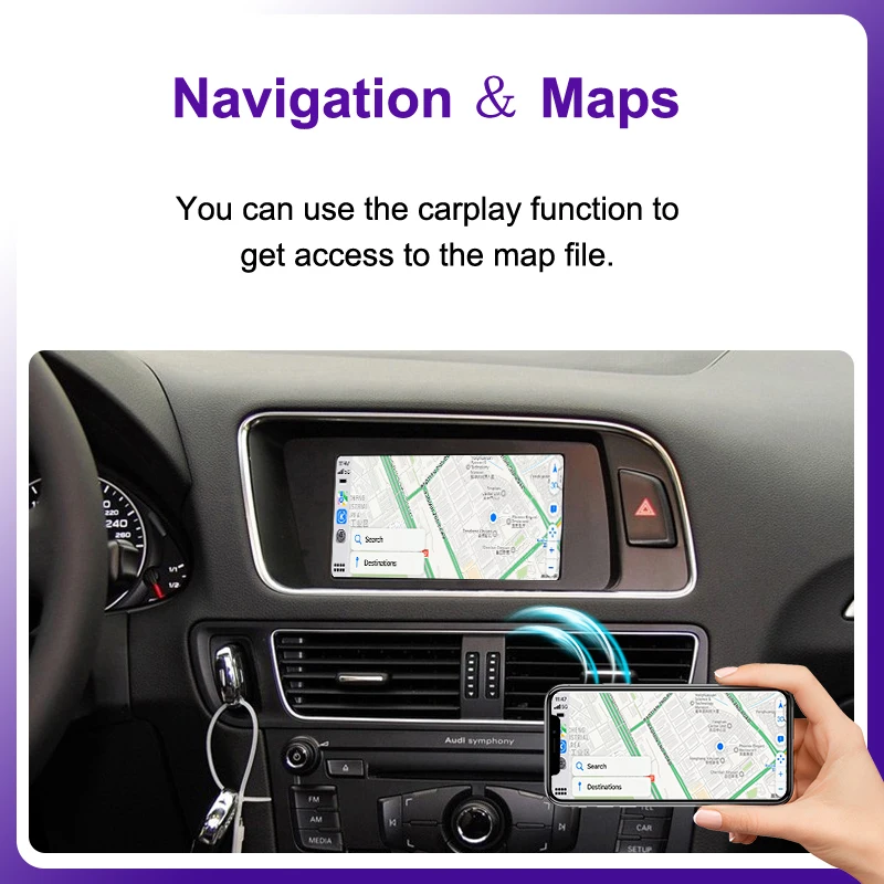 BONROAD Carplay اللاسلكي لأودي A4 B8 A5 Q5 2009-2016 MMI 3G MMI2G مع أندرويد السيارات AirPlay مرآة ربط بلوتوث GPS #5