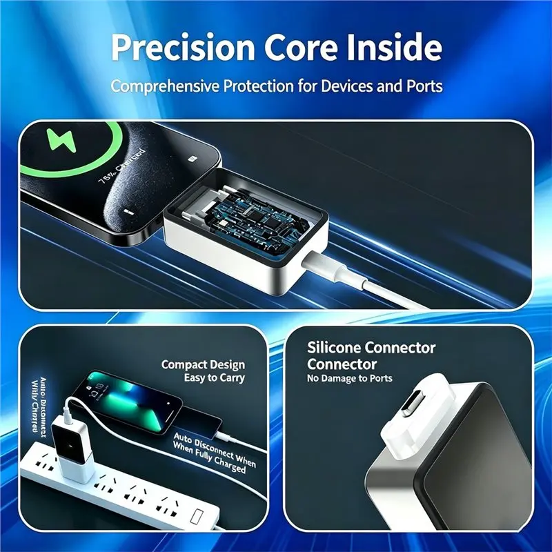 【CYBER MONDAY】M10 Auto-Disconnect Charging Connector With Full-Charge Protection For Smartphones And Tablets Anti-Overcharge Des
