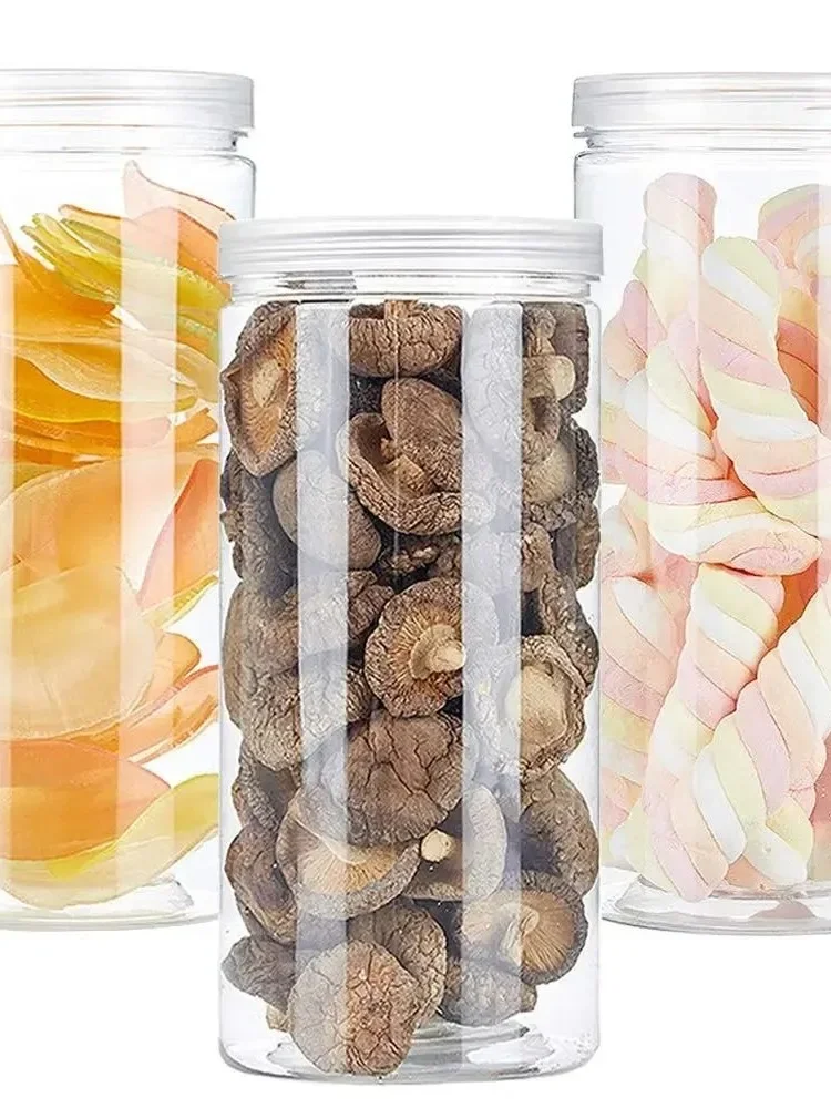 Boîte scellée transparente avec couvercle, bouteille d'emballage en plastique africain, stockage circulaire, pot à strass E27, boîtes scellées de qualité alimentaire, récipient précieux