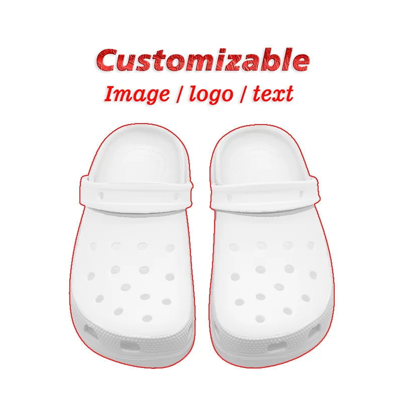

Beach shoes garden shoes slippers customizable with patterns and text for men and women.