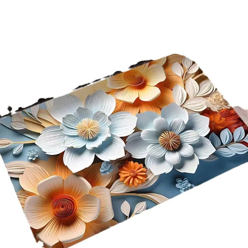 3D Oil Painting Diatomaceous Mud Absorbent and Anti Slip Bathroom Door Quick Drying Mat