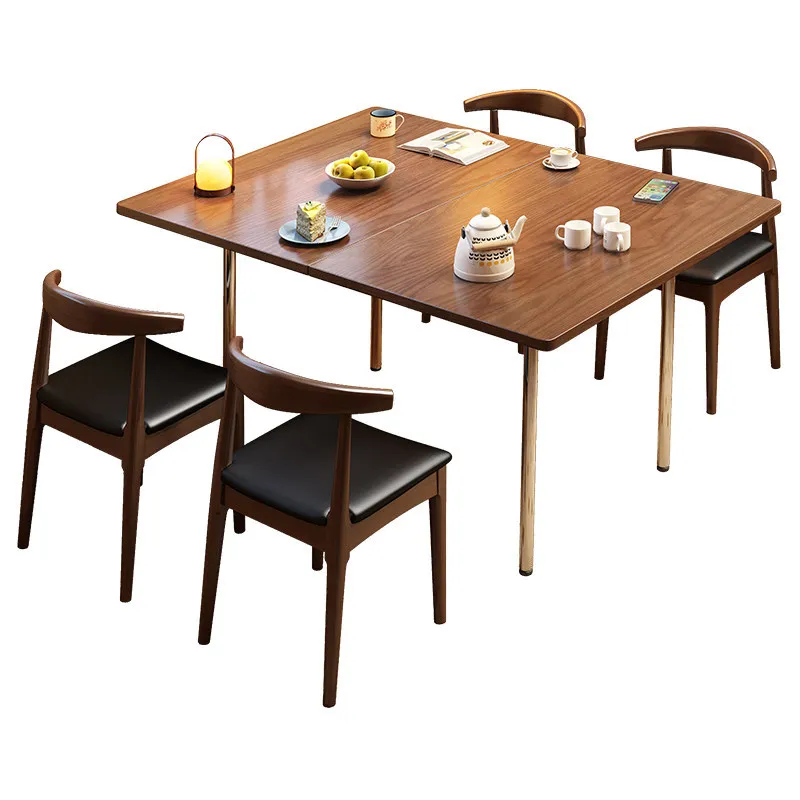 

Table household small apartment 2 people retractable dining table space saving simple square dining table