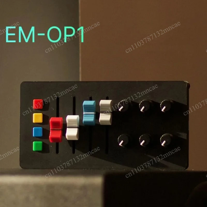 EM-MIDI1 USB MIDI Controller 4 Buttons, 4 Sliders, 6 Knobs, Type-C, Plug & Play for Sound Design, Performance, Fast Sequencing