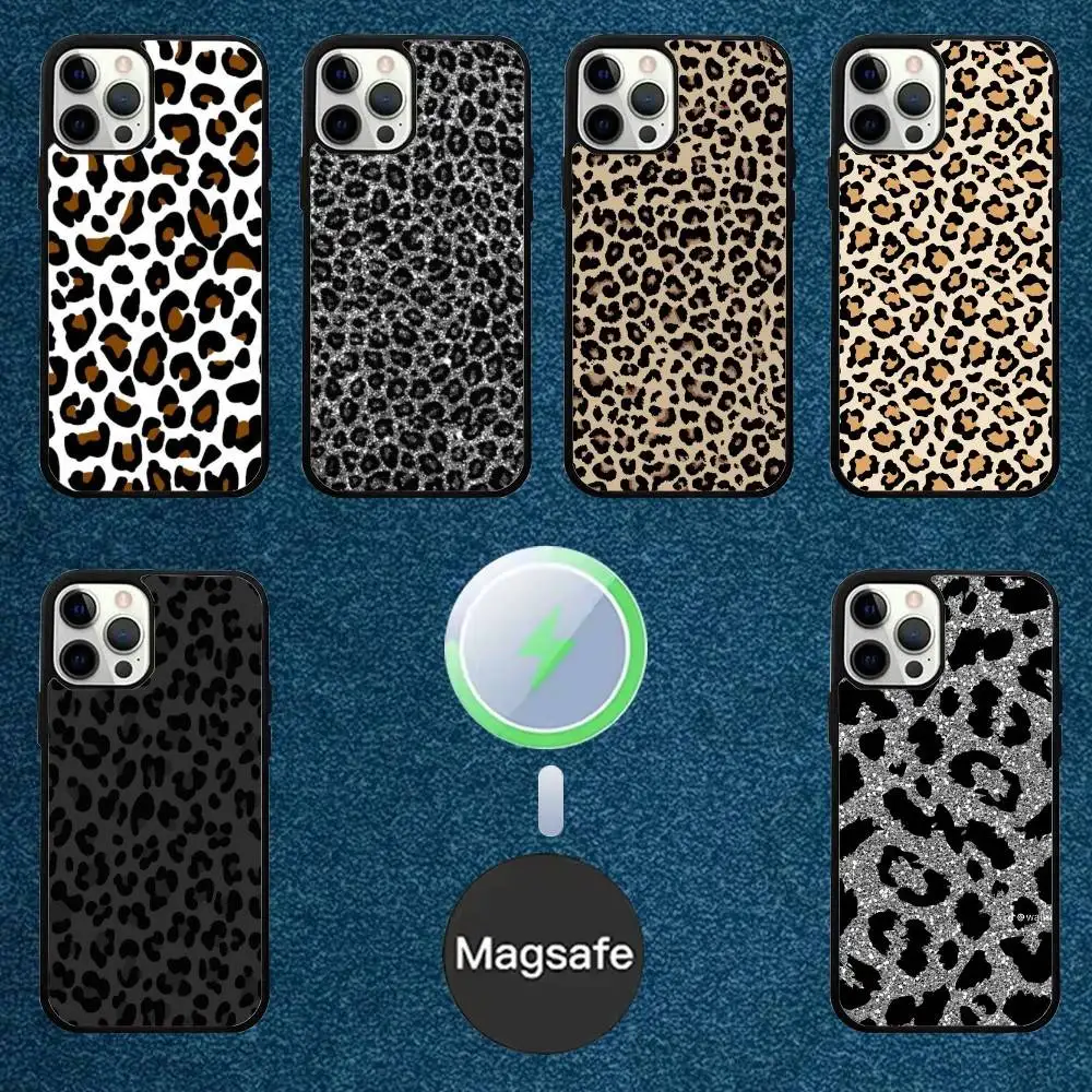 

Black Print Leopard Graphic Phone Case For iPhone 16,15,14,13,12,11,Plus,Pro,Max Mini Magsafe Magnetic Wireless Charging