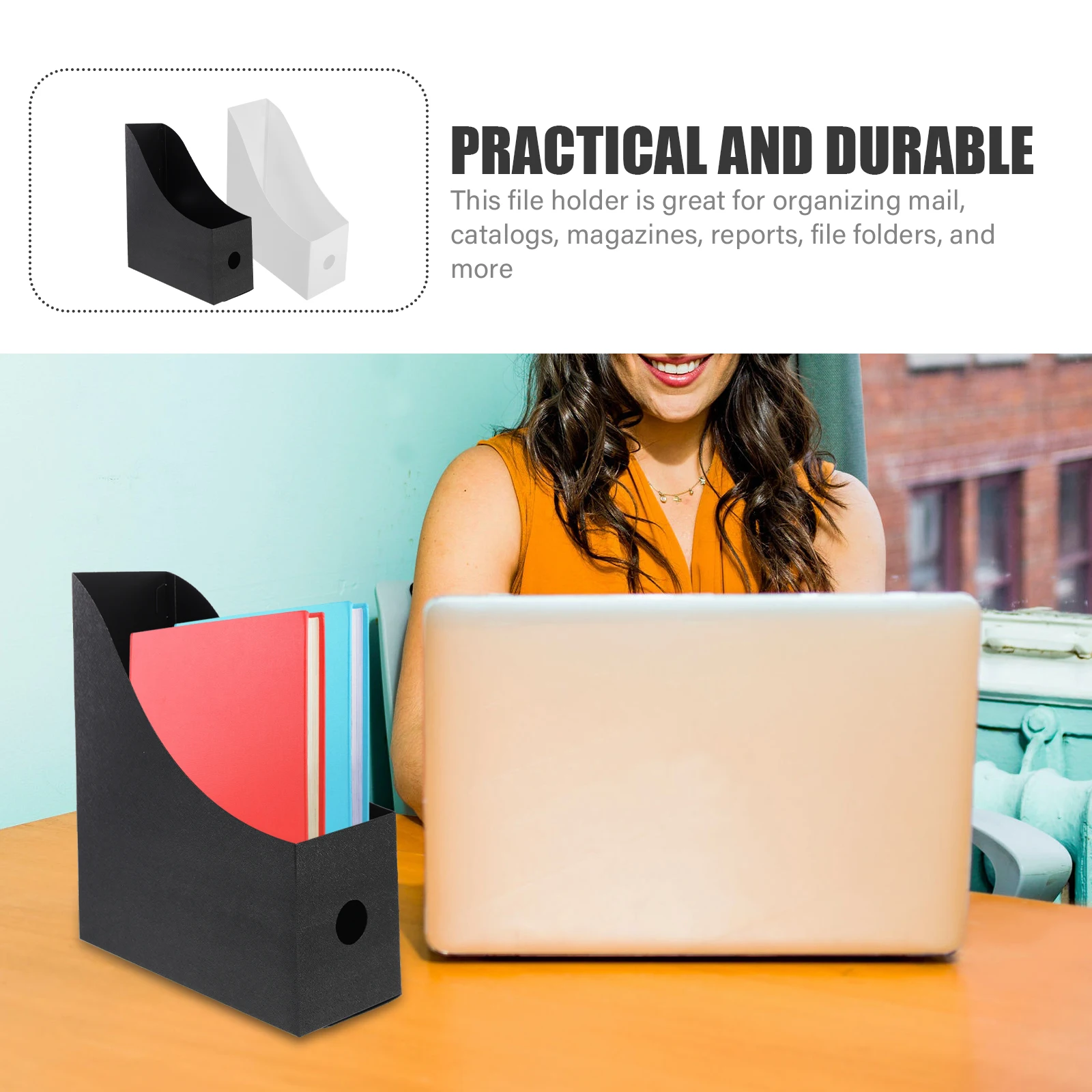 2 Pcs File Rack ganizer PP Magazine Holder Office Book Storage Bins Wear Resistant Desk ganizers for Student Classroom Library