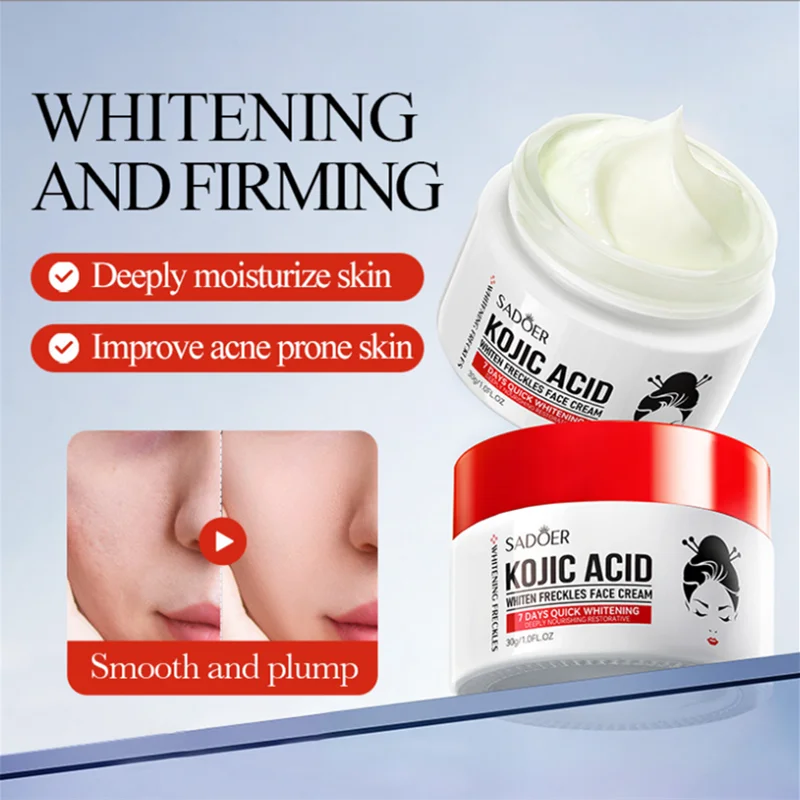 30G Whitening Freckle Cream  Kojic Acid Dark Spot Remover Skin Care Moisturizing Brighten Anti-aging Fade Spot Face Beauty