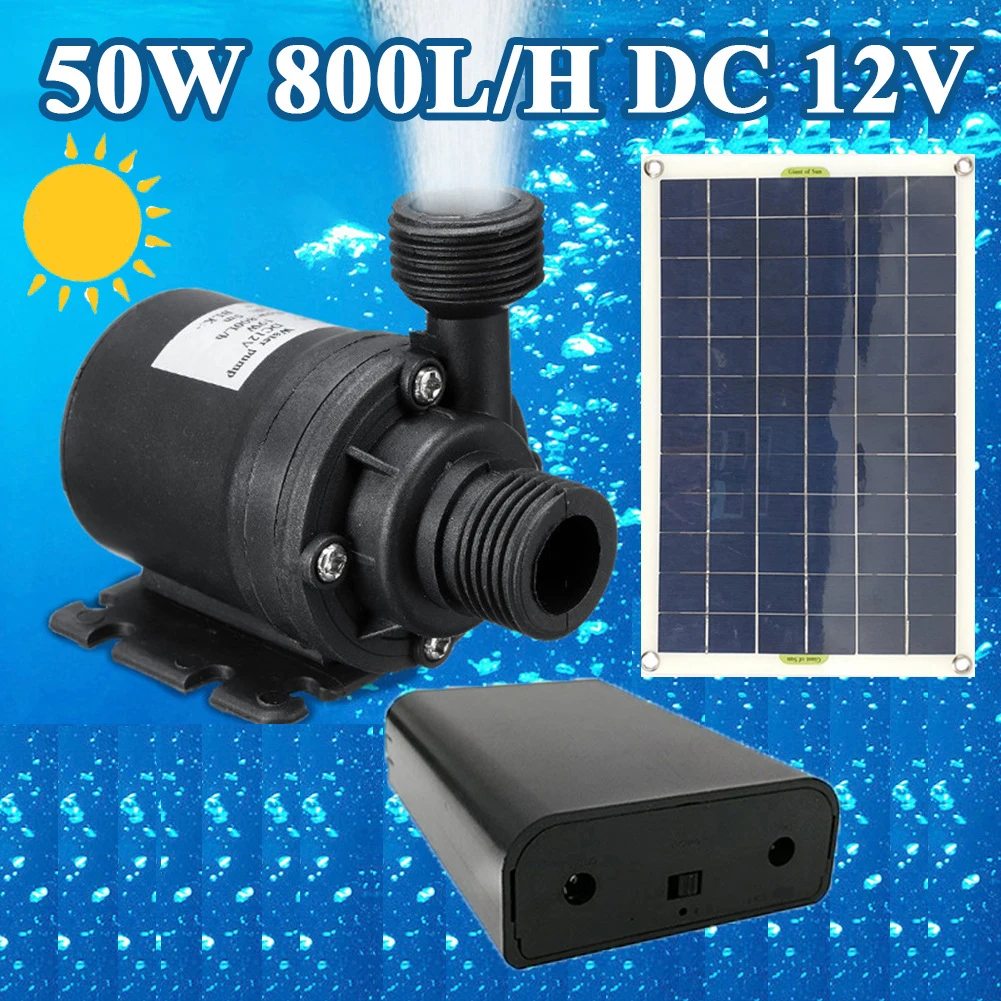 50W Solar Water Pump for Garden and Pond Low Noise Solar Fountain with Battery Backup for Continuous Operation