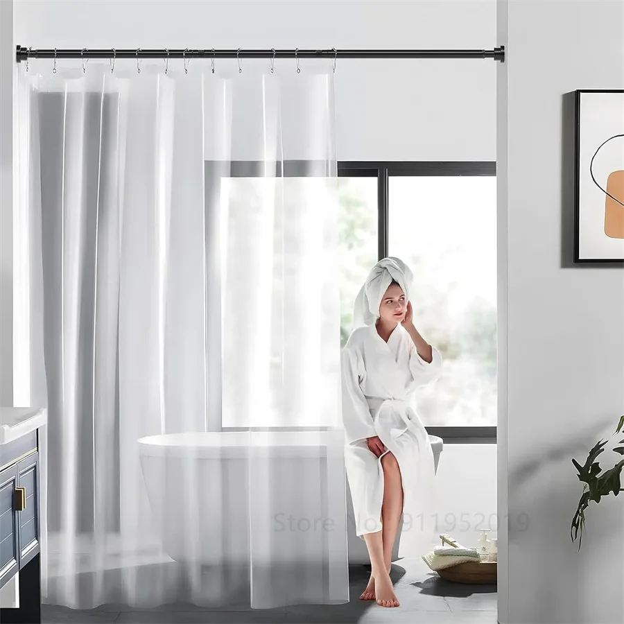 42-71 inch 1Pack Black Shower Curtain Rod Black Shower Rod Adjustable Shower Tension Curtain Rod No Drilling, Anti-Slip No Rust,