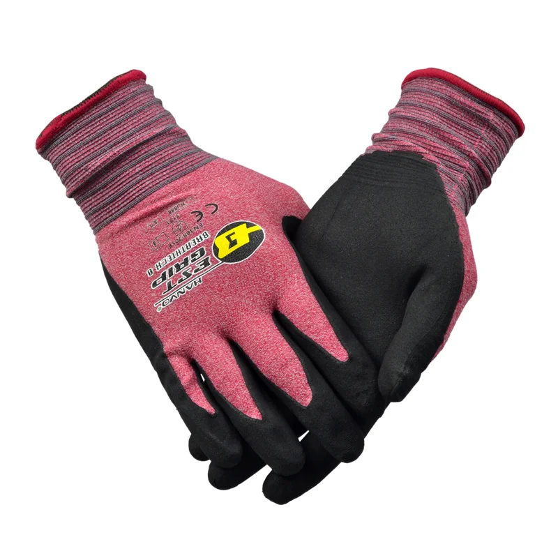 Matte Nitrile Palm Coated Work Gloves Wear Resistant Safety Gloves for Mechanic Construction Farm Waste Handling