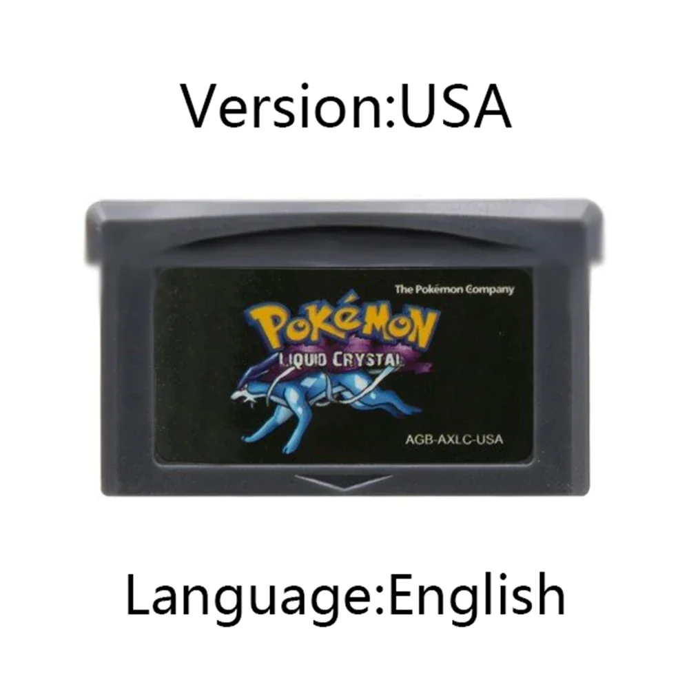 GBA Game Cartridge 32 Bit Video Game Console Card Pokemon Series My Ass Liquid Crystal Ashgray Moemon Emerald Snakewood for GBA