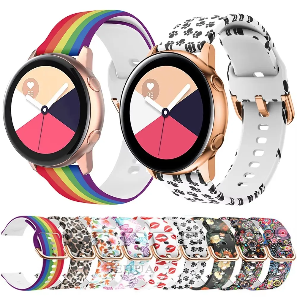 22mm 20mm silicone watch strap for Samsung Galaxy Watch Active 2/7/6/5/4 Huawei Watch GT5/4/3 46mm Fashion wrist Amazfit GTR 3 4