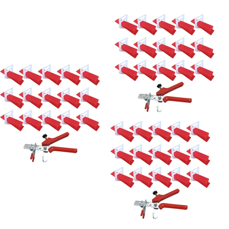 A64K 1203Pcs Tile Leveling System 2Mm 900Pcs Clips+300Pcs Wedges +3Piece Plier Plastic Tiling Tools Tile Spacer