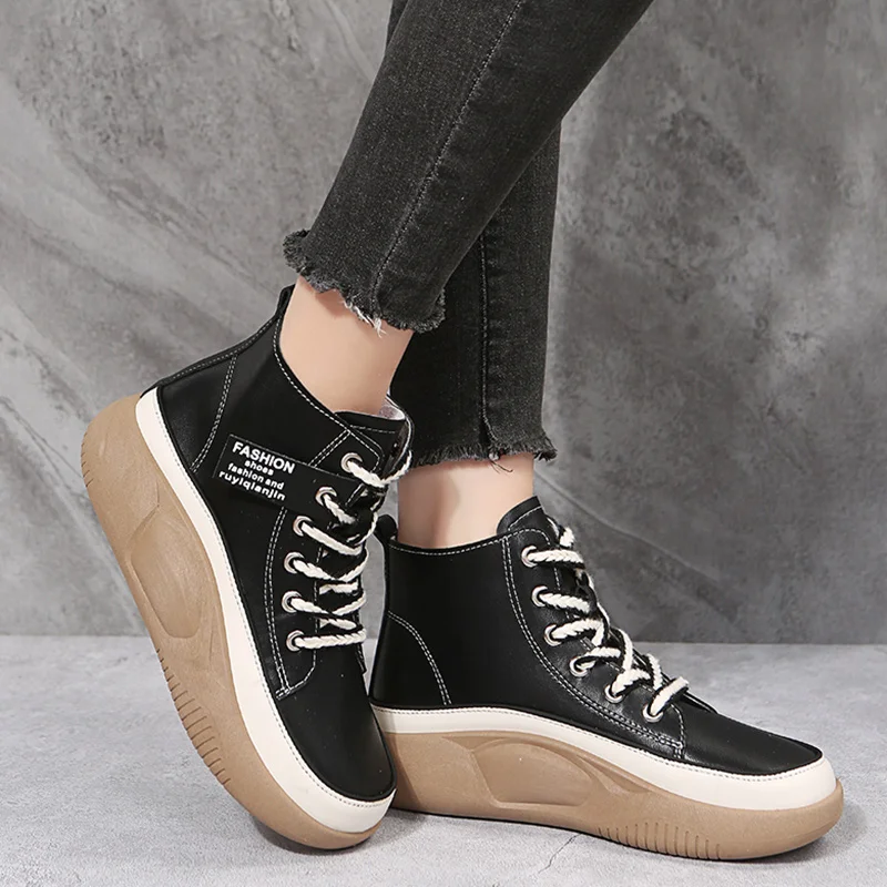 Women\'s Shoes Platform Casual Female Sneakers Round Toe Shallow Mouth Soft Autumn Wedge Basket 2023 Clogs New Small Fall Sports