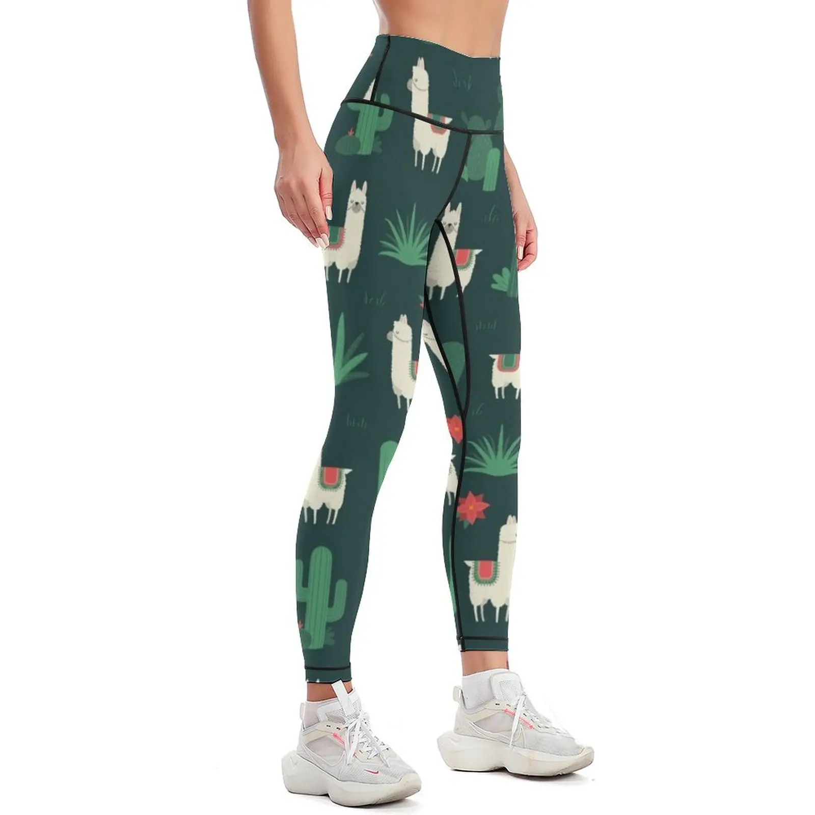 Fleece Navidad & Cactus Leggings sport pants sport legging sportswear for gym Womens Leggings