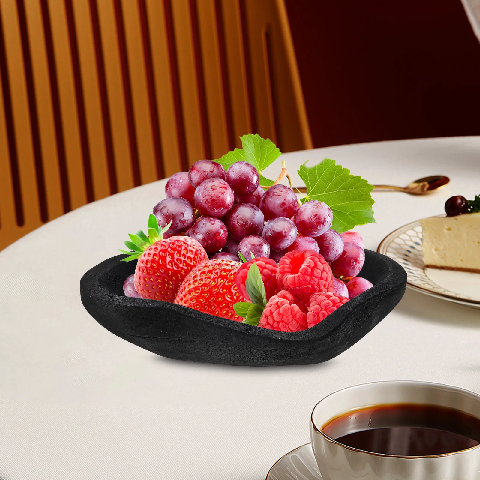 

Irregular Wood Bowl Hand Carved from Tree Roots Unique Rustic Fruit Serving Tray Decorative Nut Holder Kitchen Tableware Decor