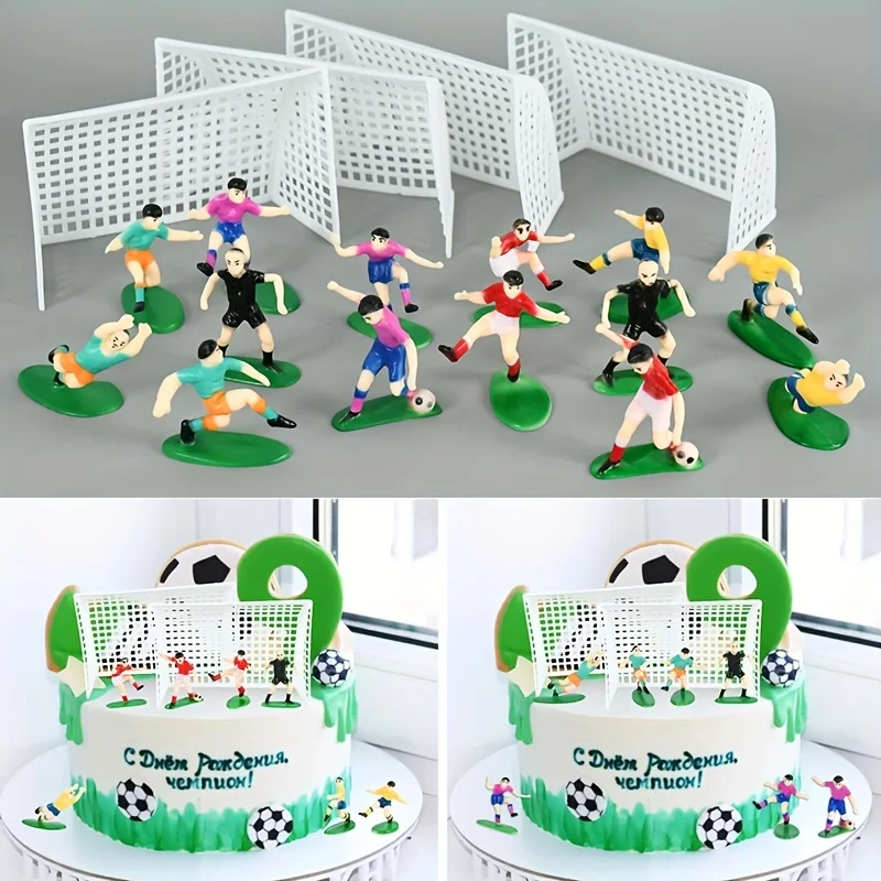 9/6 stücke Fußball Fußball Kuchen Topper Set Geburtstag Kuchen Topper Alles Gute Zum Geburtstag Party Decor Sport Partei Liefert Kuchen Zubehör