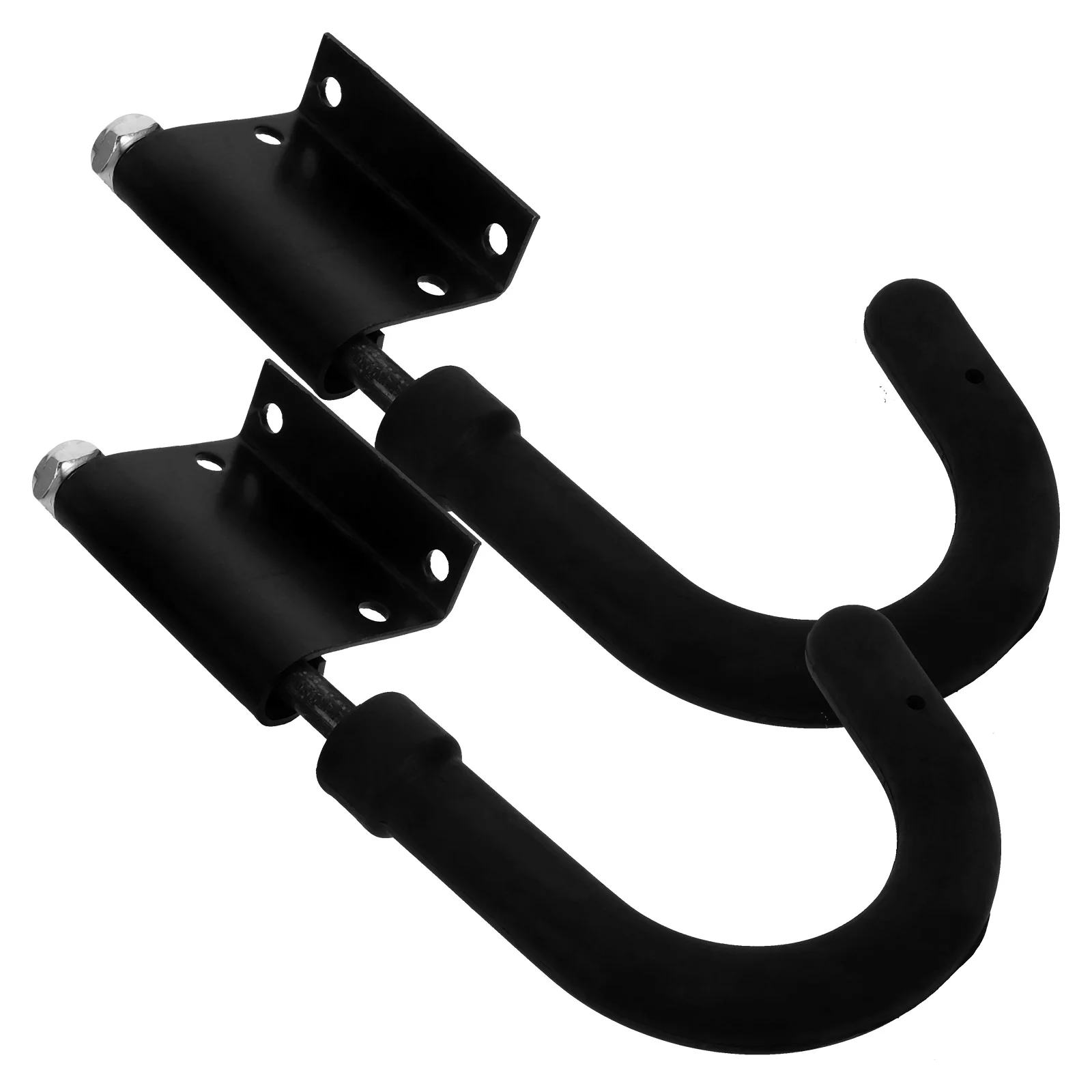 2 ชิ้น Heavy Duty เสื้อผ้า Rack บันได Hook Step Hooks สําหรับอุปกรณ์ขยายหลังคาวงเล็บโรงรถสีดํา Shed