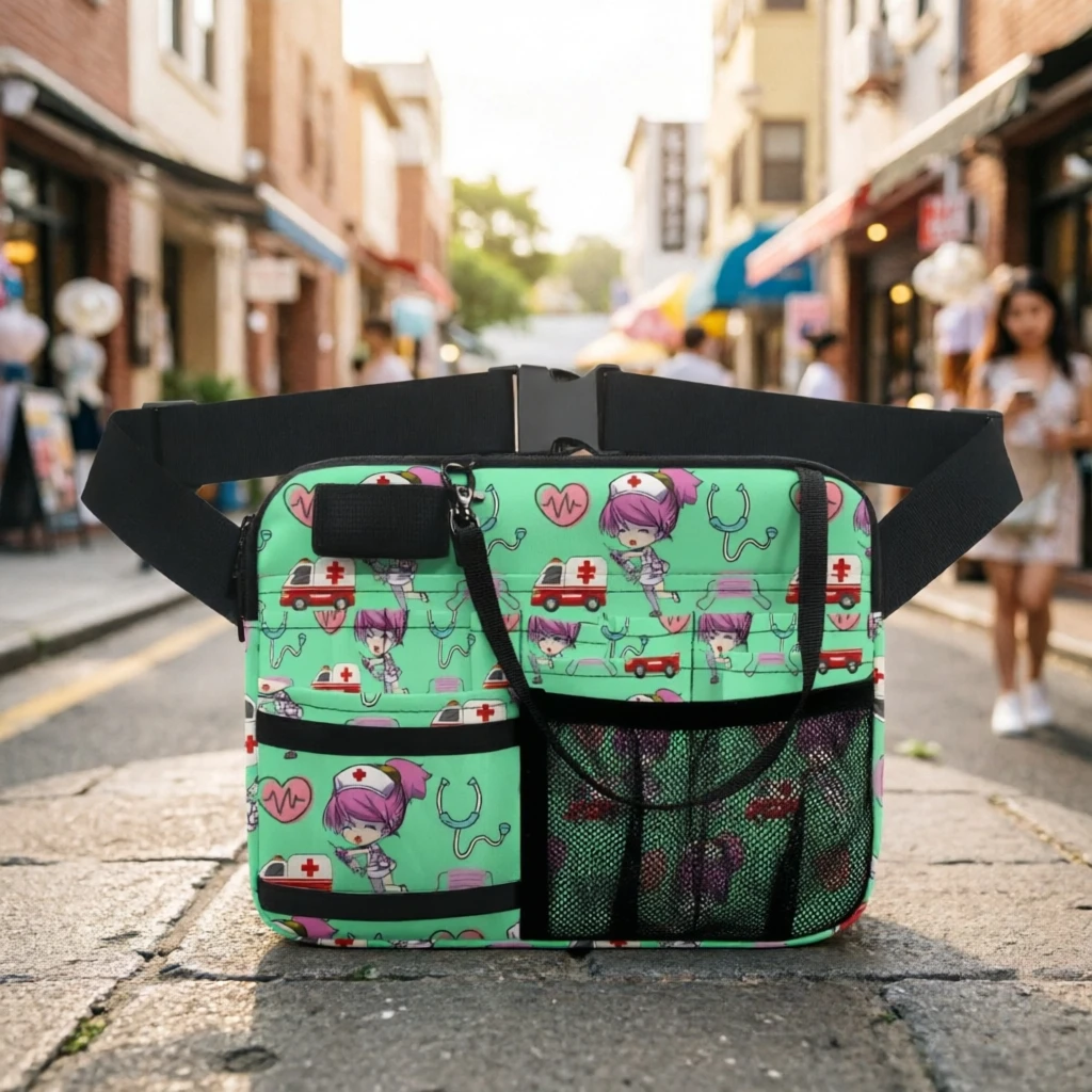 

Милая аниме-сумка-бананка для медсестер с мультяшным рисунком, с фонендоскопом, многофункциональный органайзер для студентов-медиков