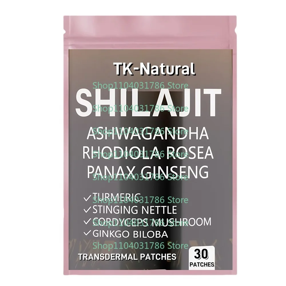 

30 патчей Shilajit Transdermal Patches с кордицепсом, куркумой, гинкго, родиолой, женьшенем для энергии и стресса