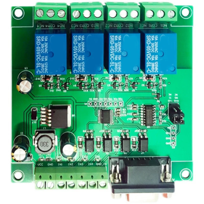 Módulo de Relé Modbus RTU de 4 Canais, Suporte RS232, Interface TTL UART, DC 7-24V