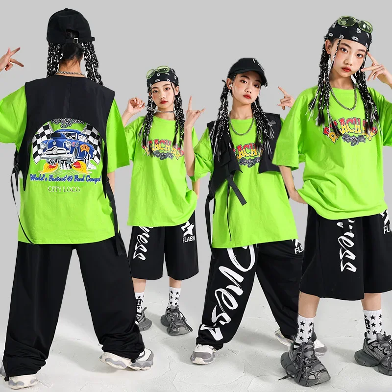 

Children's Hip-hop Street Dance Performance Costumes, Boys' Hip-hop Vest Sets, Girls' Stage Performance Runway Costumes