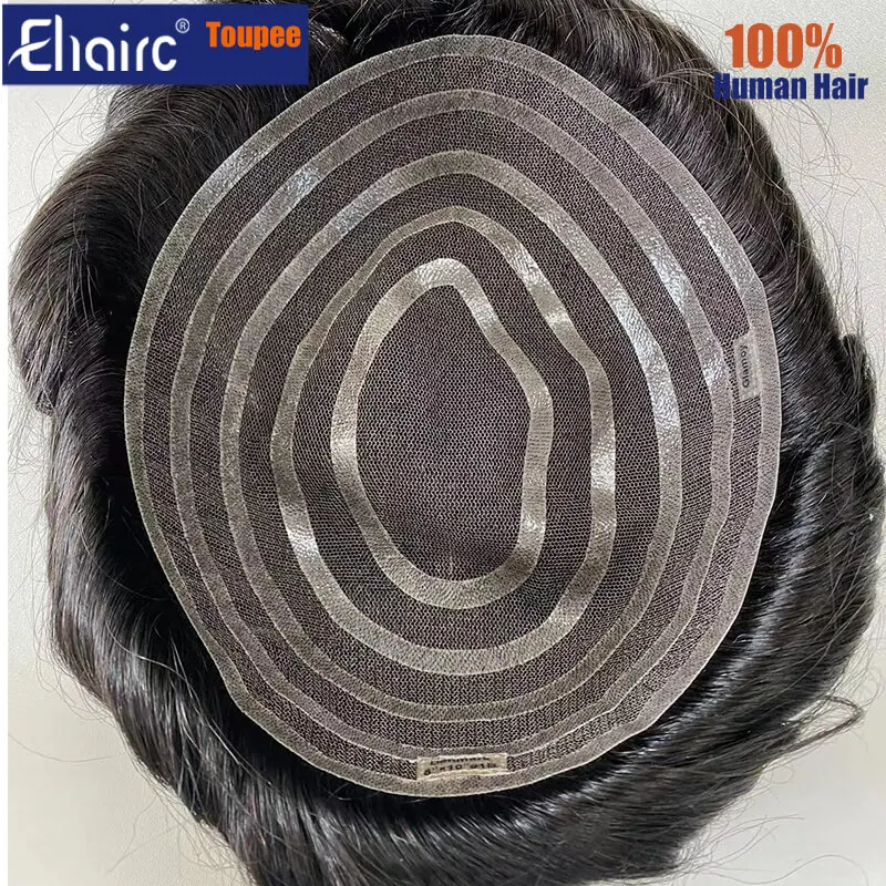 

Дания-Швейцарское кружево с линией Pu, мужской капиллярный протез, парик, мужские парики для мужчин, 100% человеческие волосы, мужской протез для волос