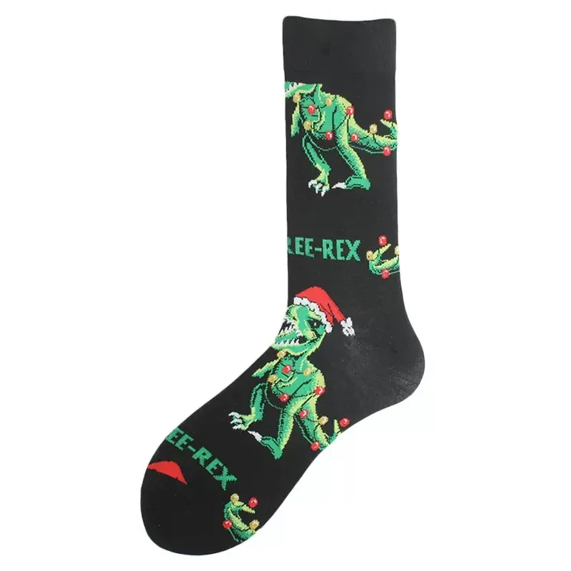 1 Pair Cotton Causal Fashion Men Funny Animals Panda Monkey Dinosaur Happy Socks Boys Male Street Skateboard Crew Standard Sox