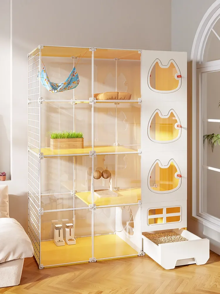 AA cat cage villa large free space household indoor cat nest toilet integrated one room one living room one bathroom cat cabinet