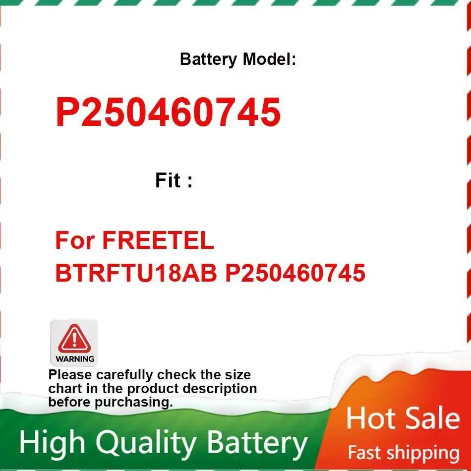 

Mobile Phone Battery Premium Replacement For Freetel BTRFTU18AB P250460745 2500Mah