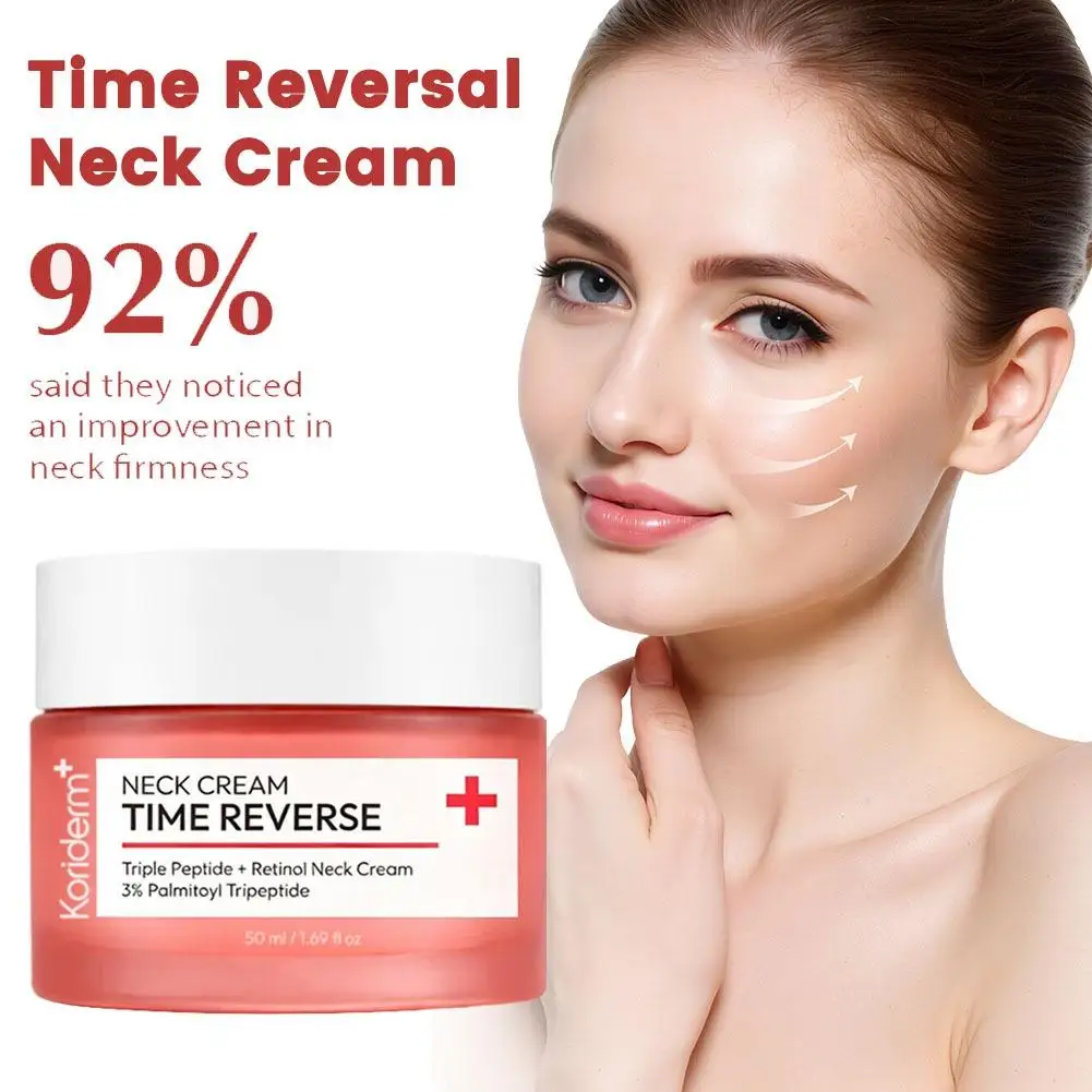 Koriderm+ Time Reversal Neck Tightening Cream Tripeptide Retinol Smooth Double Chin Eliminate Neck Wrinkles Skin Care Cream