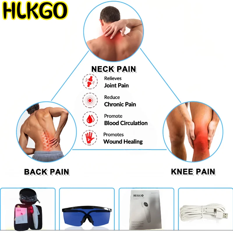 Laser Device for Long-Term Pain Relief, Effective Solution for Chronic Back Pain and Arthritis with Professional Laser Diodes
