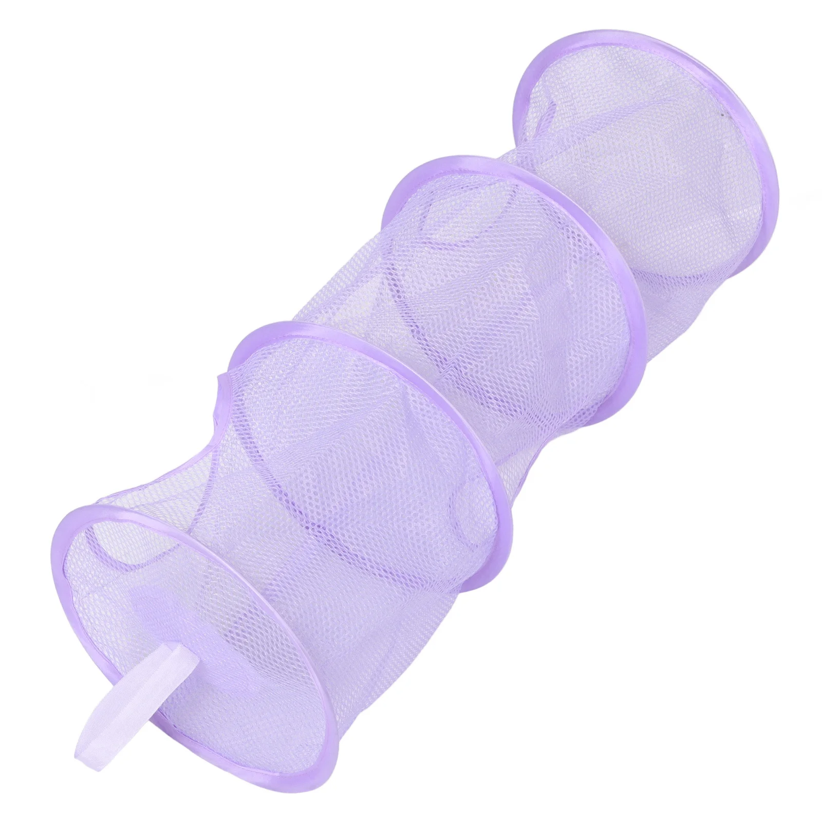 

Suspended Mesh Storage Basket 3 Compartments Foldable Organizer for Home Travel Purple Hanging Storage Organizer