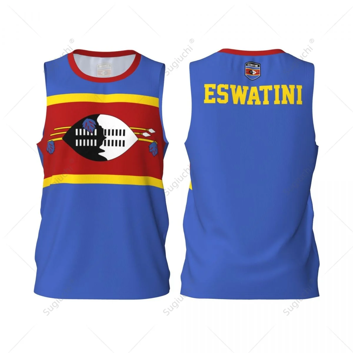 Eswatini Flag Men Basketball Sports Running Fitness Multifunction Sleeveless tshirt Exclusive Custom Name Nunber