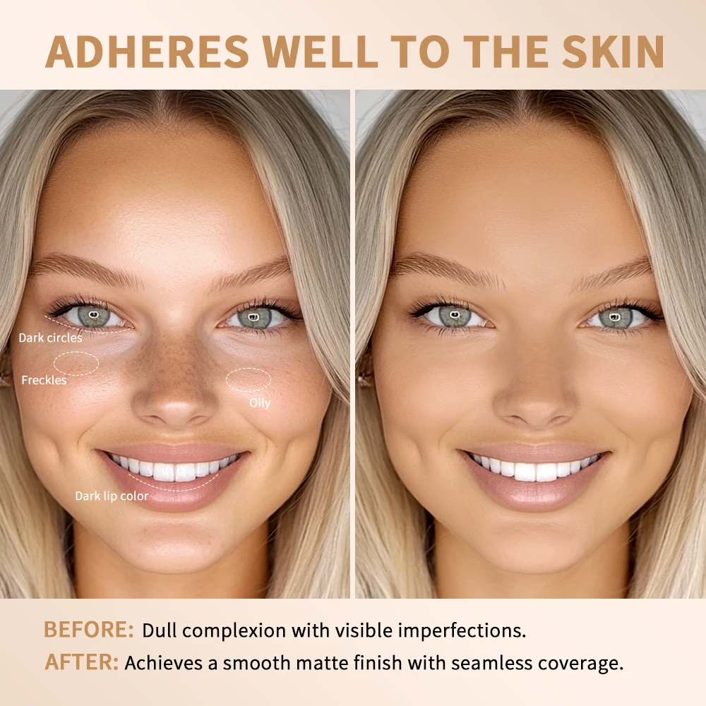 Multi-Use Foundation Stick Skin Tint Foundation Stick With Brush Makeup Matte Waterproof Thin and Cover Blemishes Makeup