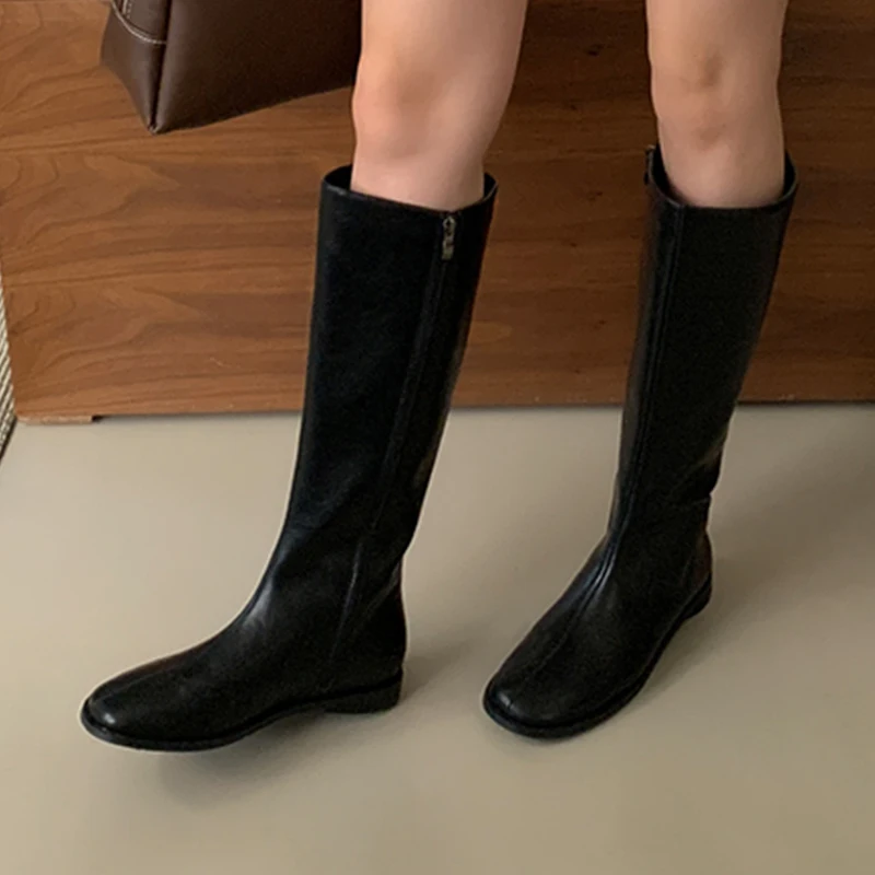 

Women Knee High Boots Fashion Flats Snow Boots Winter Elegant Sexy Woman Long Boots 2025 Warm Snow Botas Designer Mujer Zapatos