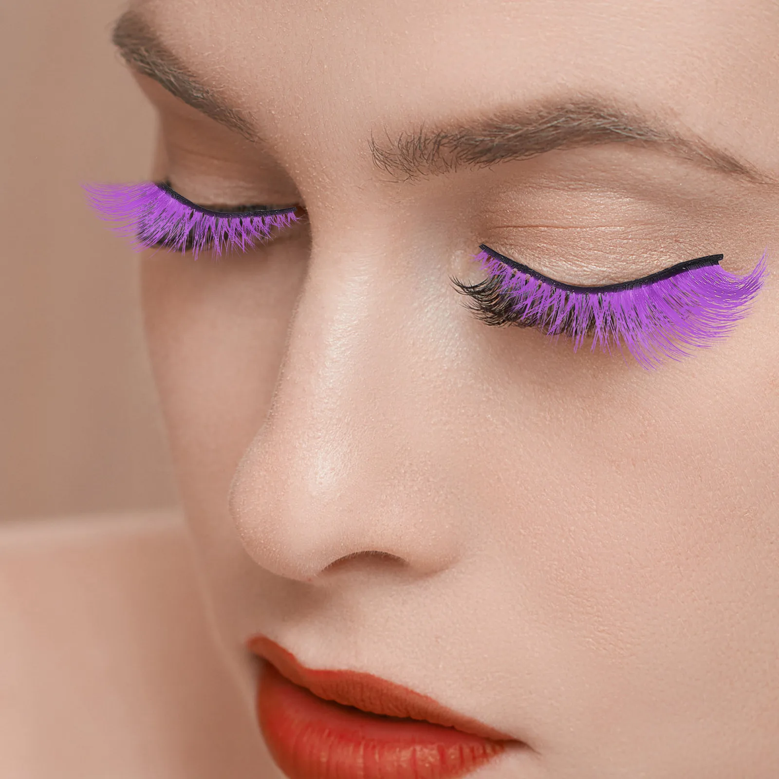 

5Pairs Colored Artificial Eyelashes Wispy Curly Fairy Lashes for Halloween Stage Salon Makeup Cluster Lash Sets