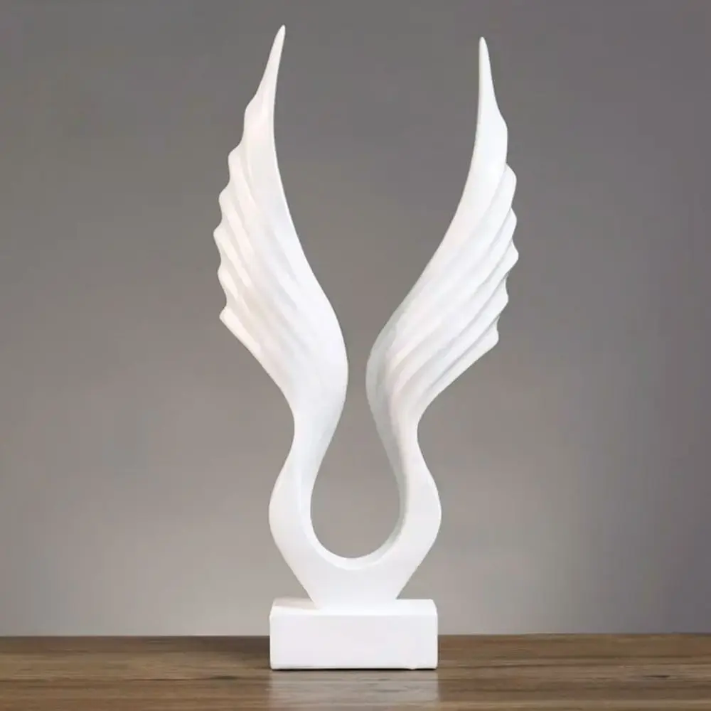 Premium Resin Angel Wings Figurine Minimalist Sculpture Luxury Home Decoration For Study Office Living Room Cabinet